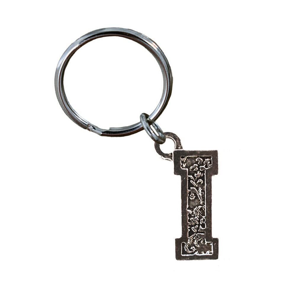 3722 Letter I Keychain, Pewter, L009KC, 1 inch, 100% American Made, I